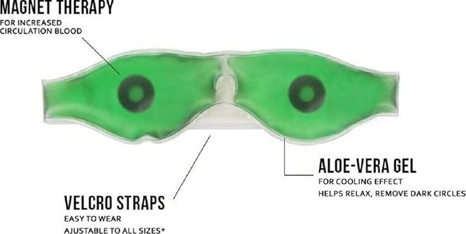 Veentus Aloevera Eye Mask | Reusable Eye Cooling Mask for Sleeping & Relaxation | Soft Eye Gel Mask for Puffiness, Dark Circles, Tired Eyes & Daily Eye Care (Pack of 1)
