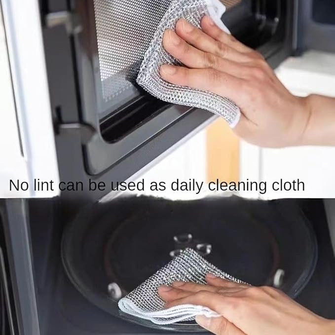 Non Scratch Dish Wash Cloth 10 Pack | Steel Scrubber for Utensils | Utensil Cleaner Scrub | Metal Scrubber for Kitchen | Wire Cloth for Dish Washing