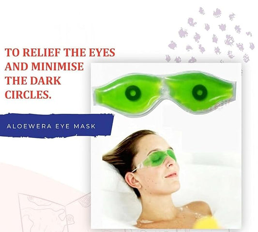 Veentus Aloevera Eye Mask | Reusable Eye Cooling Mask for Sleeping & Relaxation | Soft Eye Gel Mask for Puffiness, Dark Circles, Tired Eyes & Daily Eye Care (Pack of 1)